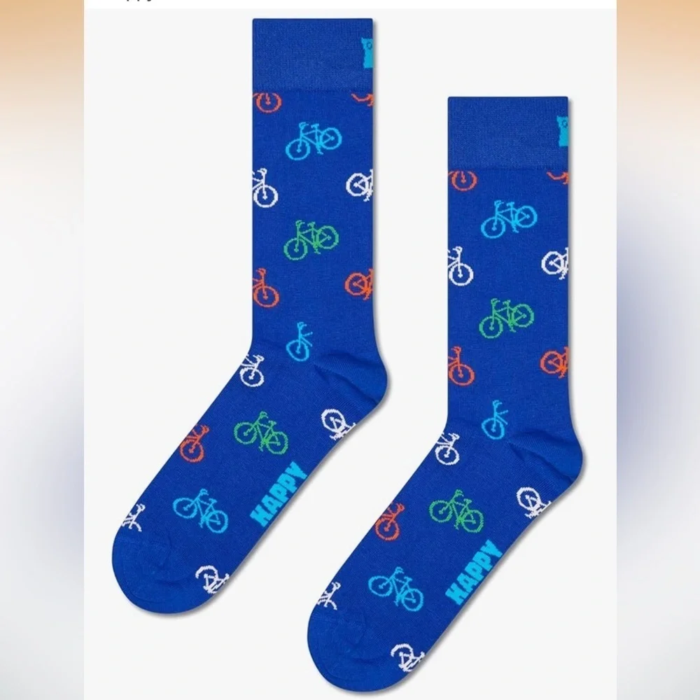 NWT Happy Socks Men's Bicycle Pattern Socks - Multi-Color 4 Pair Pack